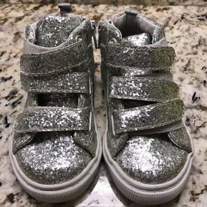 Silver Glitter Hi Top Sneaker
